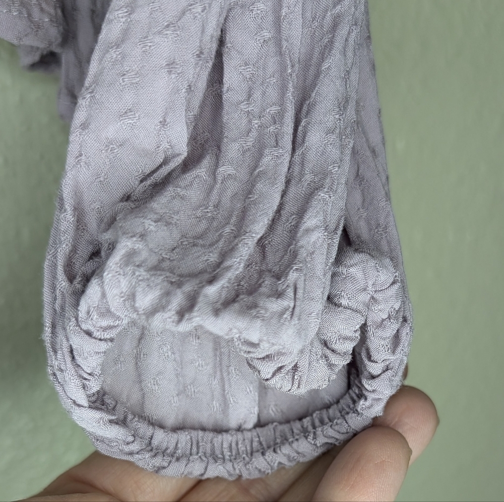 Self Esteem Long Sleeve V Neck Crop Top with Lace accent Lilac Junior Size Large - Picture 5 of 9